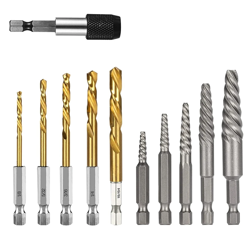 

11 Pieces Screw Extractor Set Easy Out Bolt Extractor Set For Removing Broken Screws