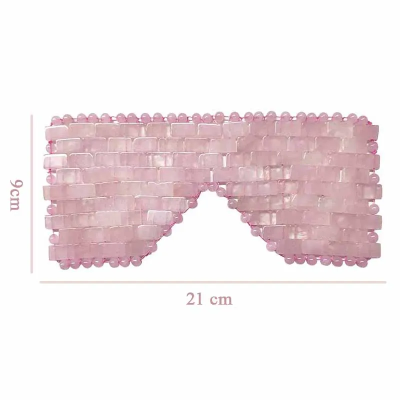 New Rose Quartz Jade Eye Mask Massager Jade Roller Guasha Board Set Natural Stone Scraper Face Lift Roller Facial Massage Tools 3