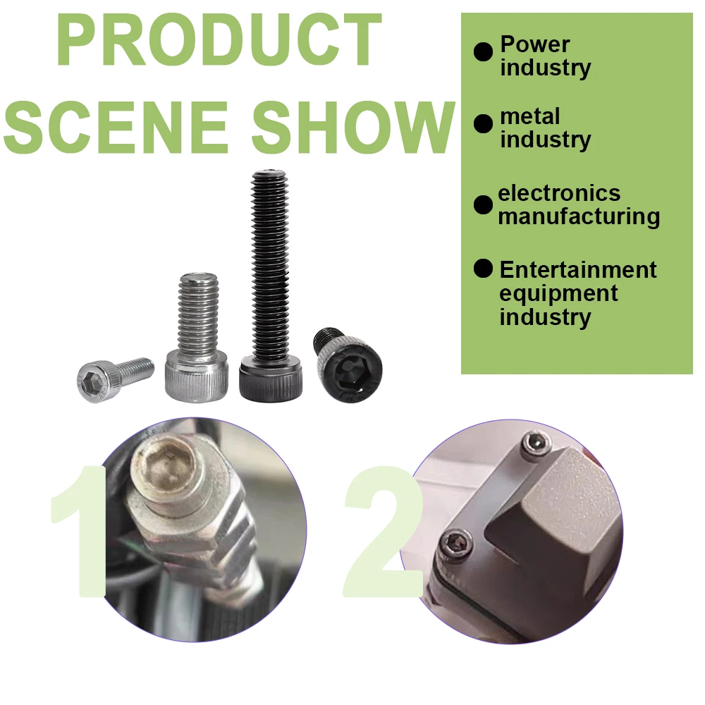 Hexagon Socket Head Bolt 5-100pcs DIN912 A2 304 Allen Stainless Steel grade 12.9 Black Carbon Steel M1.6M2M2.5M3M4M5M6M8