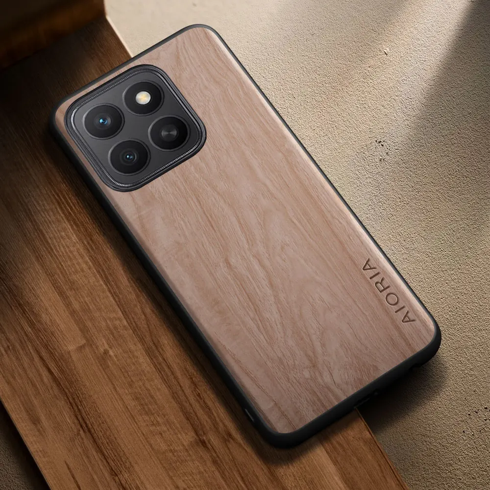 Wooden Pattern PU Leather Phone Case - Premium Protective Cover