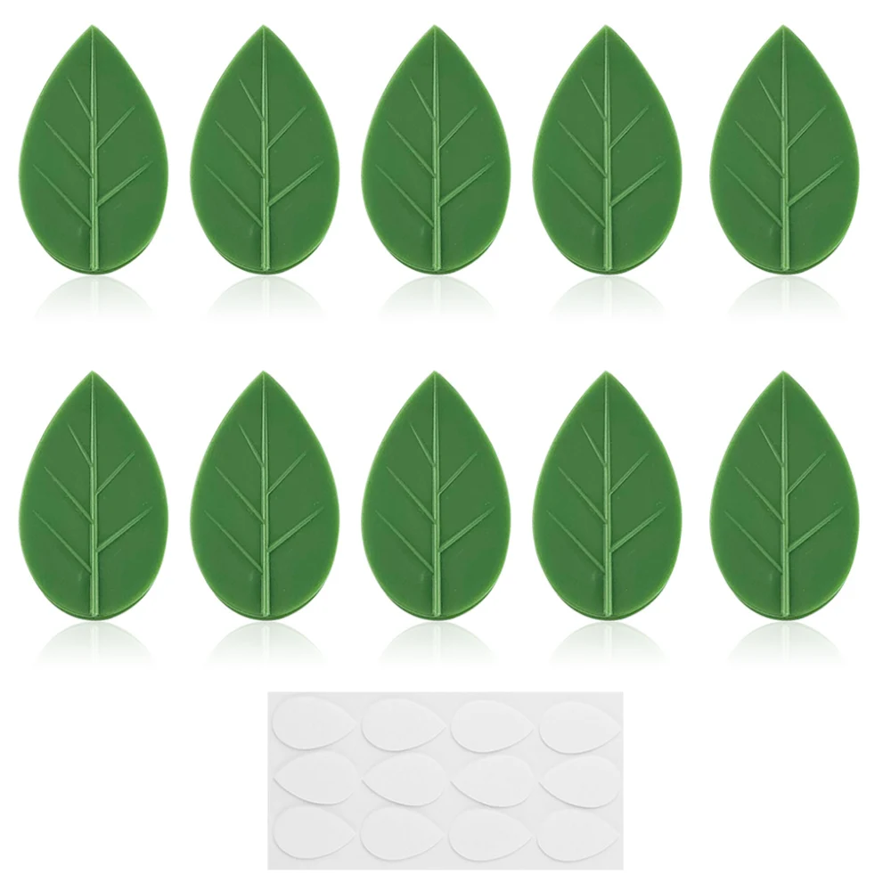10 Pieces Self-Adhesive Plant Clamps Leaf Shape Wall Climbing Fixture Indoor Outdoor Flower Trainer Holders Cable Organizer