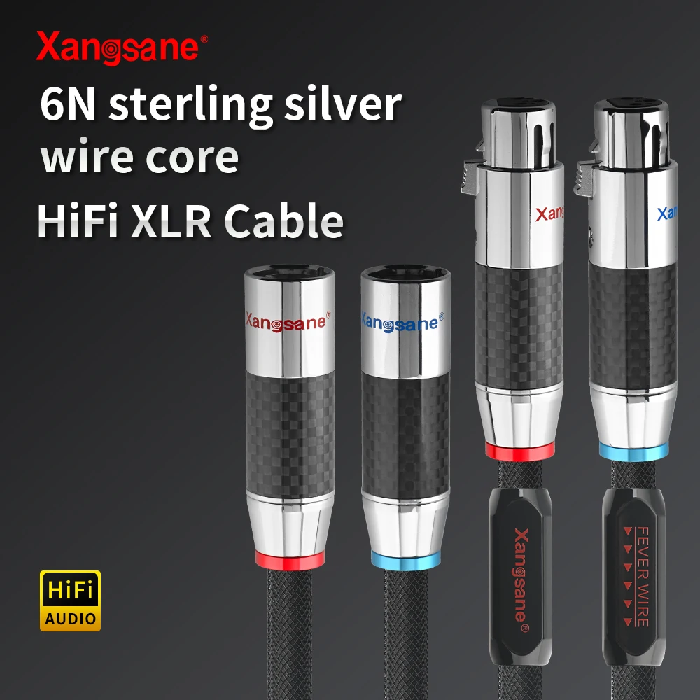 Xangsane XS-9003Ag 하이파이 XLR 케이블, 탄소 섬유 로듐 도금 플러그, 6N  앰프 CD 오디오 케이블