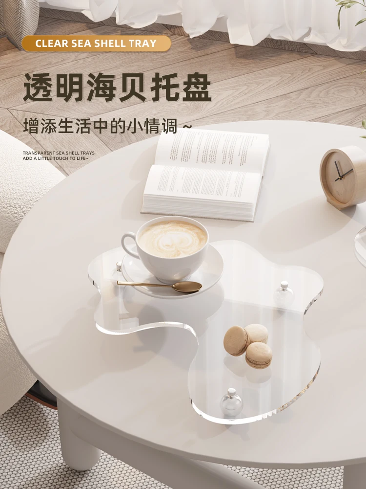 

Acrylic transparent tray cosmetics jewelry shelf, premium sense storage plate, irregular desktop storage shelf