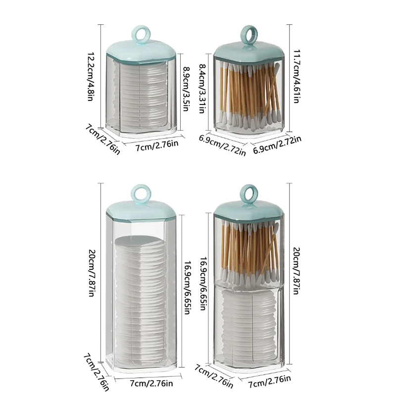Cotton Stick Storage Box Makeup Organizer Container Cosmetic Storage Jar Round Holder Cotton Pads Jewelry Storage Case With Lid 6