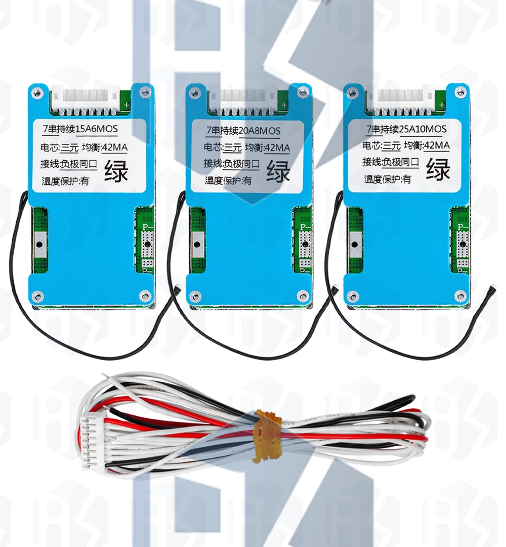 BMS 7S 24V 15A 20A 25A Li-Ion Lmo Ternäre Lithium 18650 Batterieladeschutzplatine Balance und NTC-Temperaturschutz – Detail 8