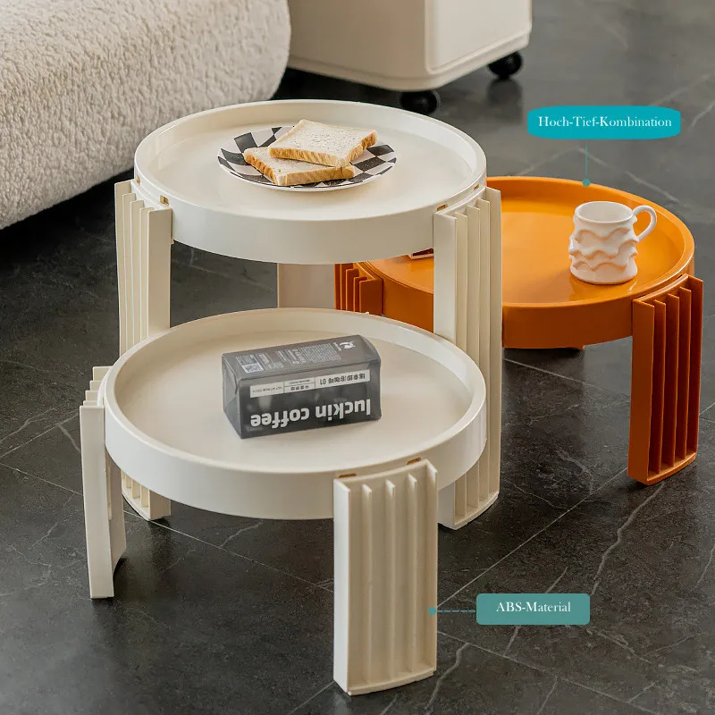 Nordischer Beistelltisch Vintage Stil - 50x53cm Gelber Couchtisch Für Wohnzimmer & Schlafzimmer