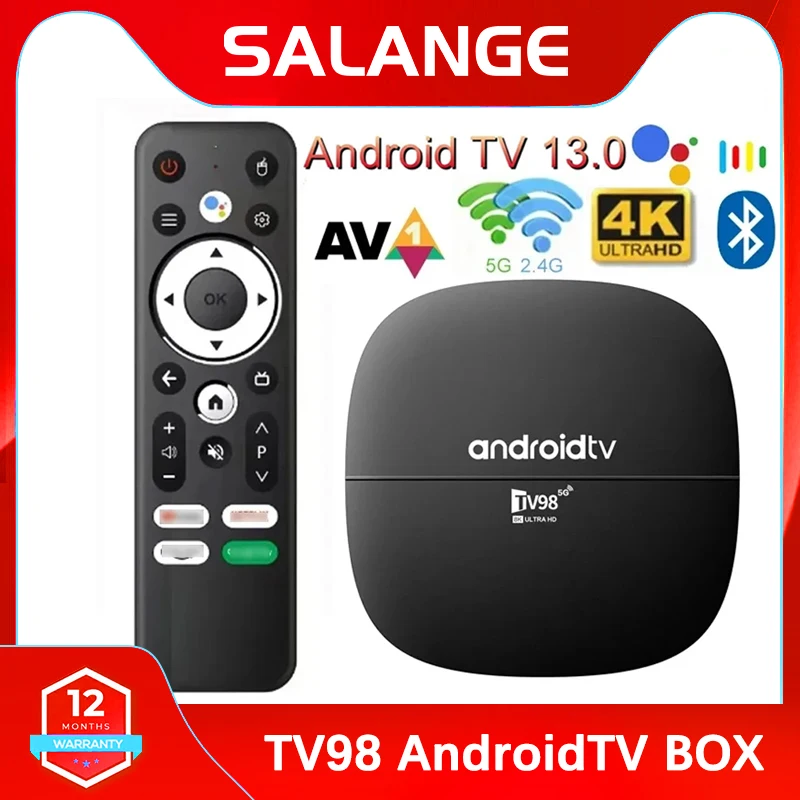 

ТВ-приставка TV98 ATV Smart Android 13,0 Allwinner H313 четырехъядерный 2,4G /5G двойной Wifi BT 4K HD медиаплеер 1G 8G телеприставка