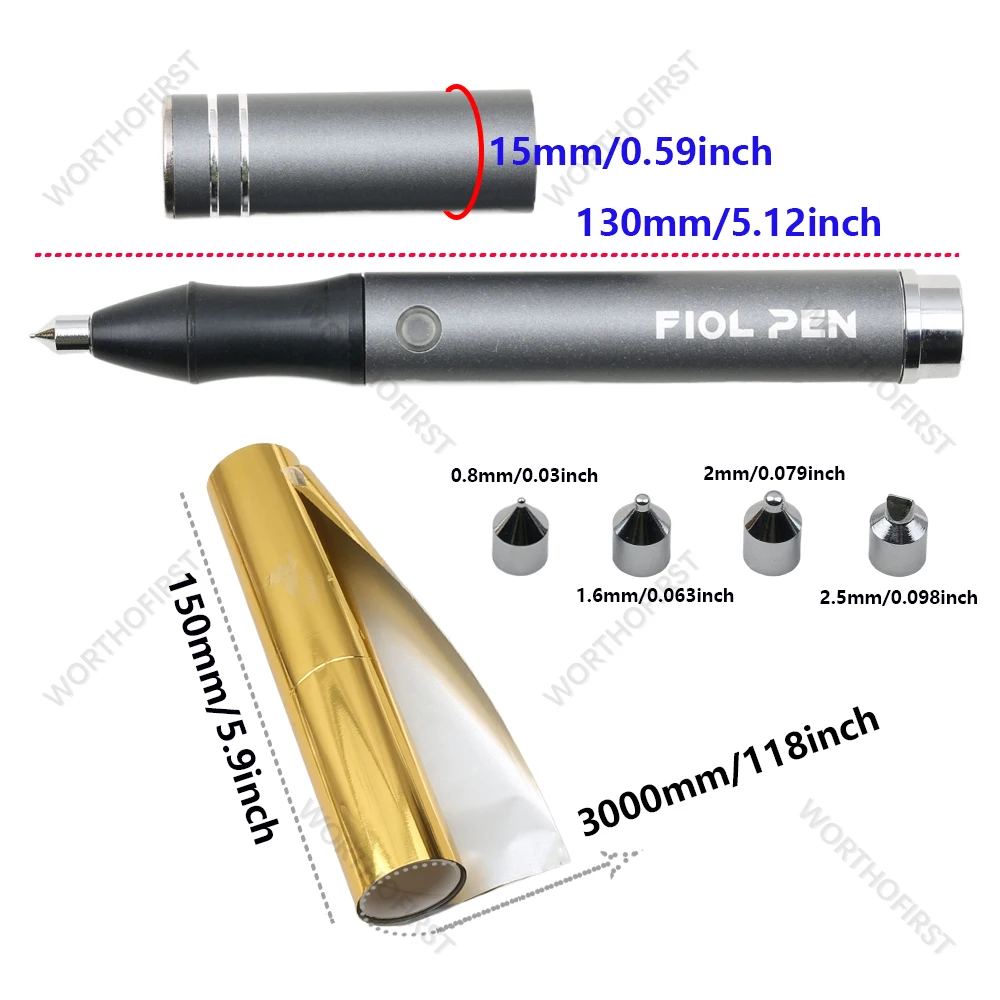 Heated Foil Stamping Pen Writing Painting Leather Business Card Gift Box Plastic Wood Personal Signature USB Charging craft foil hot stamping applicator kit