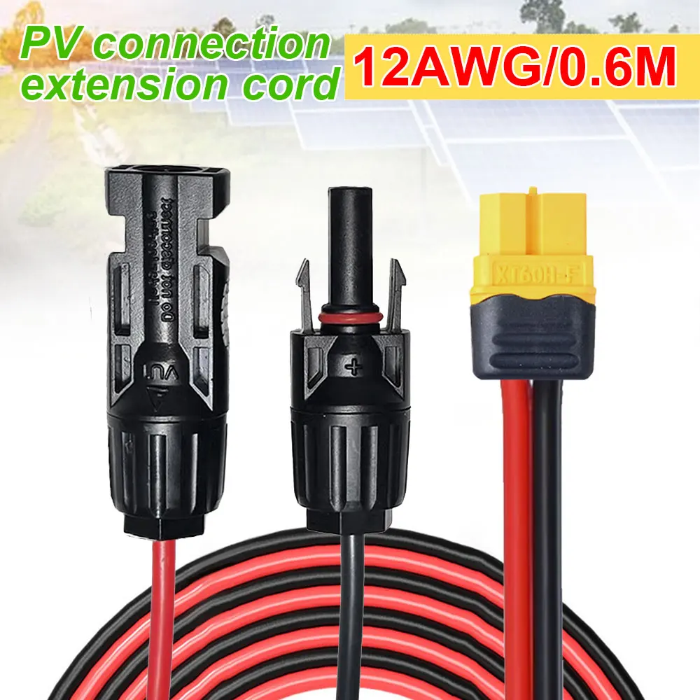 Description Picture 3 of item12AWG Solar Charge Cable XT60 Female Adapter to Solar Panel Connector Extension Wire For Portable Power Station Solar Generator