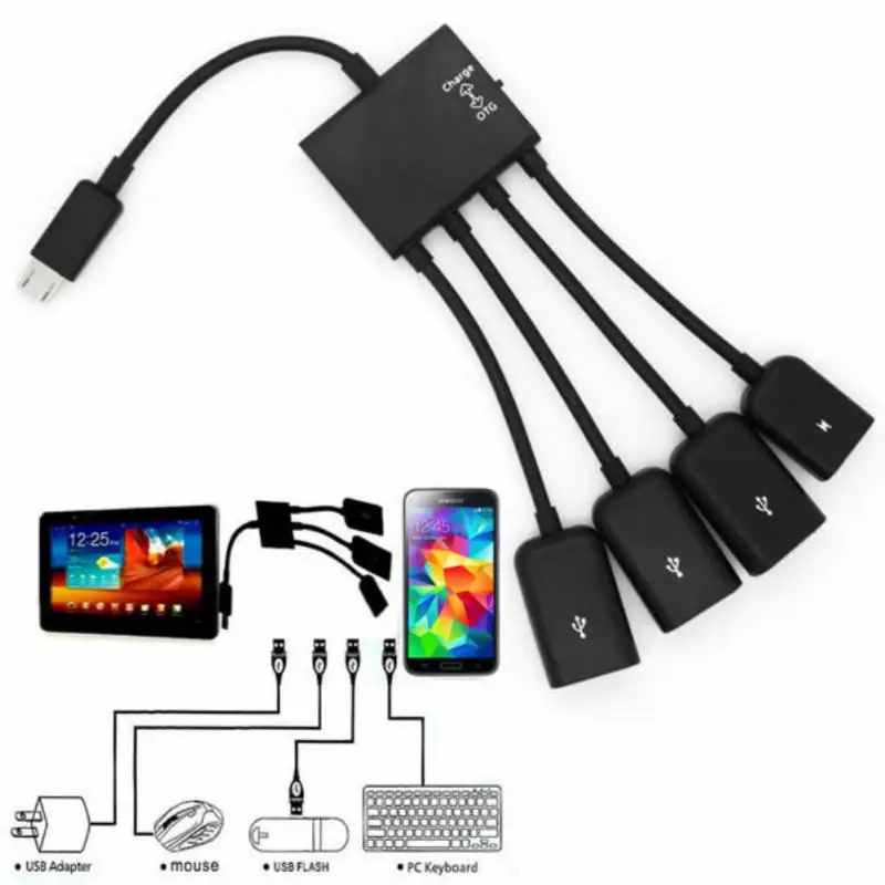 

Микро-USB OTG хаб адаптер питания кабель USB 2,0 штекер-USB микро Женский адаптер
