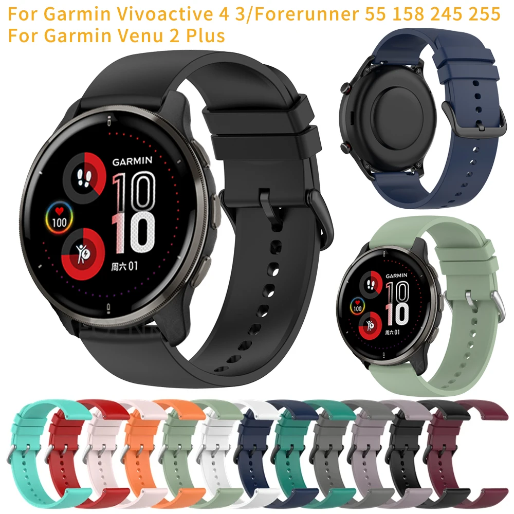 

Ремешок для смарт-часов Garmin Vivoactive 4 3/Forerunner 55 158 245 255, силиконовый браслет на запястье