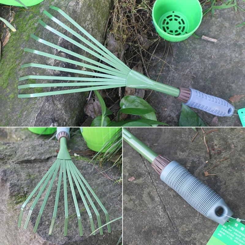 Heavy Duty Garden Rake Grass Rake Durable Iron Potting Nine Tooth for Gardeners and Landscapers Reliable Tool