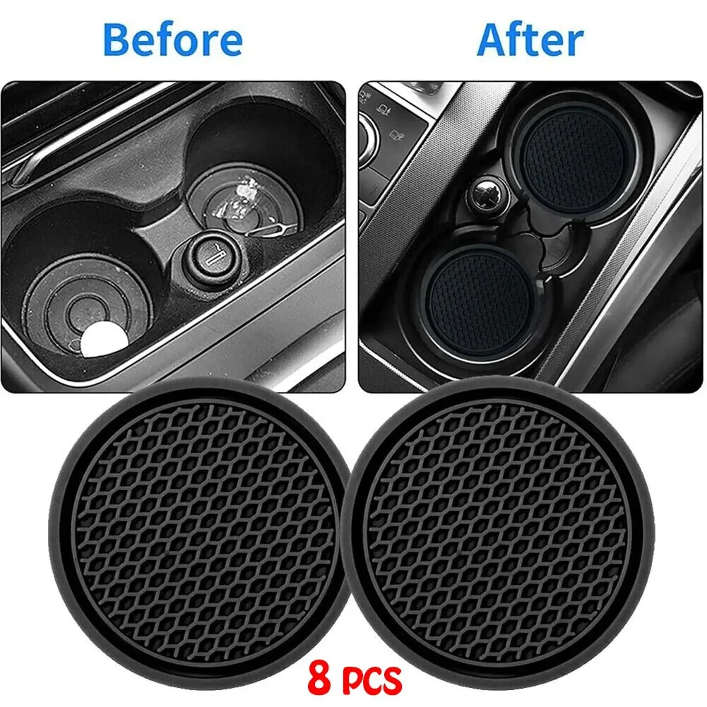 Cup Holder Coasters 8Pcs Car Auto Cup Holder Anti Slip Insert Coasters Pads Interior Accessories Universal Fits Perfectly For Most Cups