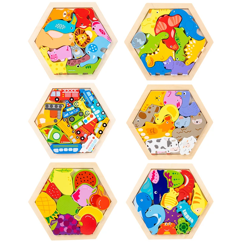 

Baby toy Wooden jigsaw Puzzle Creative 3D Puzzle for Children's Intelligence Development Ealy Educational toy for Children