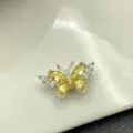 Silver yellow zirconium butterfly 1 22 * 12.5mm