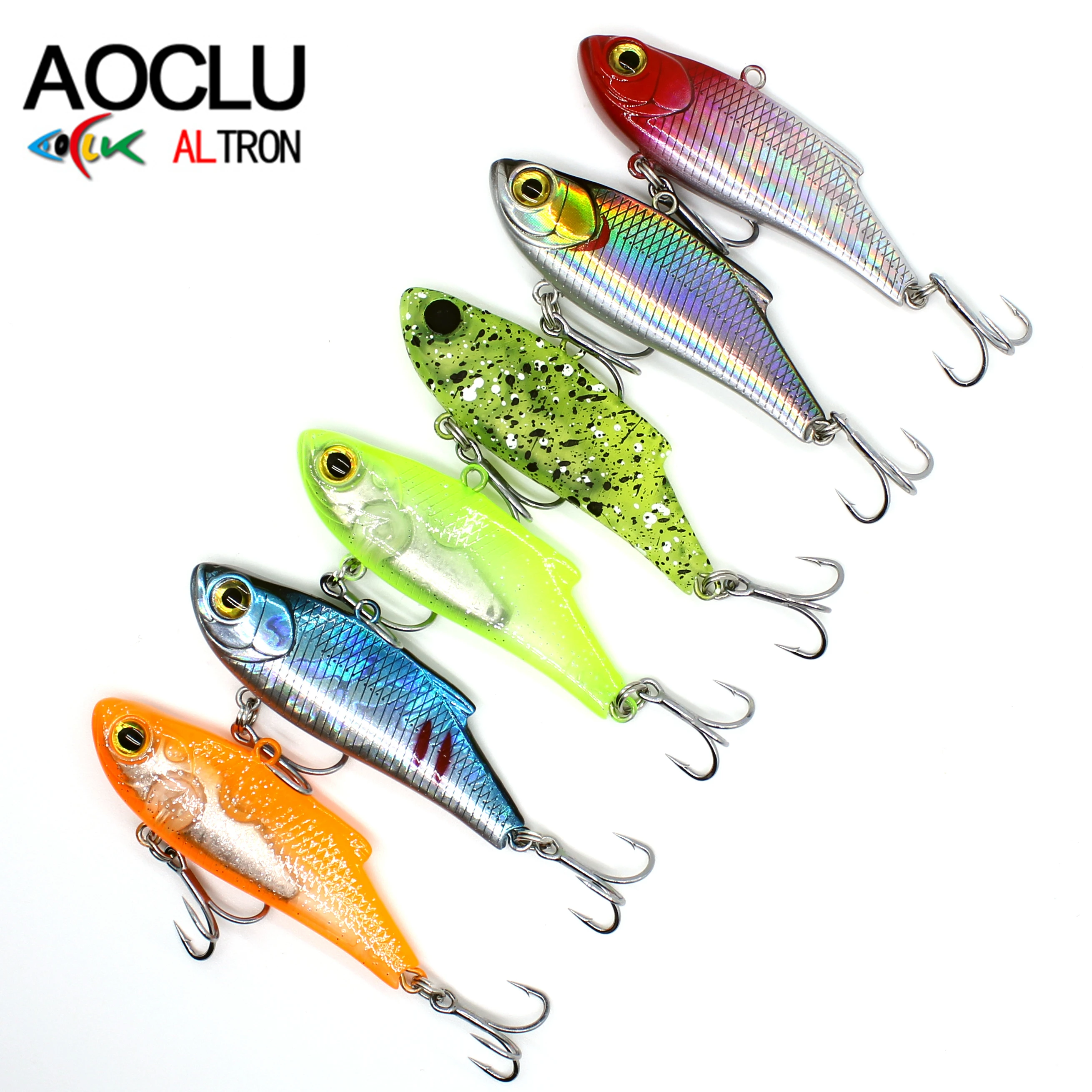 

AOCLU-Sinking VIB Vibration Fishing Lure, Hard Bait, Bass, Fresh Salt Water, Strong Hooks, Vibration, 70mm, 15.6g, 55mm, 10g