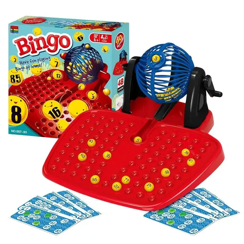 Bingo Game For Kids Lotto Lottery Number Machine Family Party Table Game Simulation Jackpot Shaker Toys Bingo Board Machine