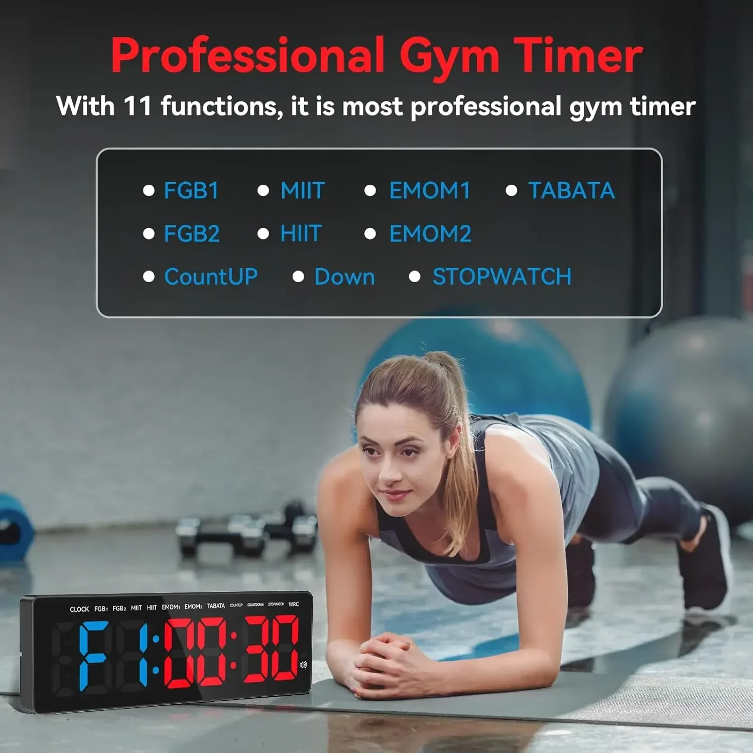 Description Picture 5 of itemGym Timer 3.5" Large LED Display Wall Clock Gym Interval Workout Count Down/Up Stopwatch Digital Timer for Fitness Home Timers