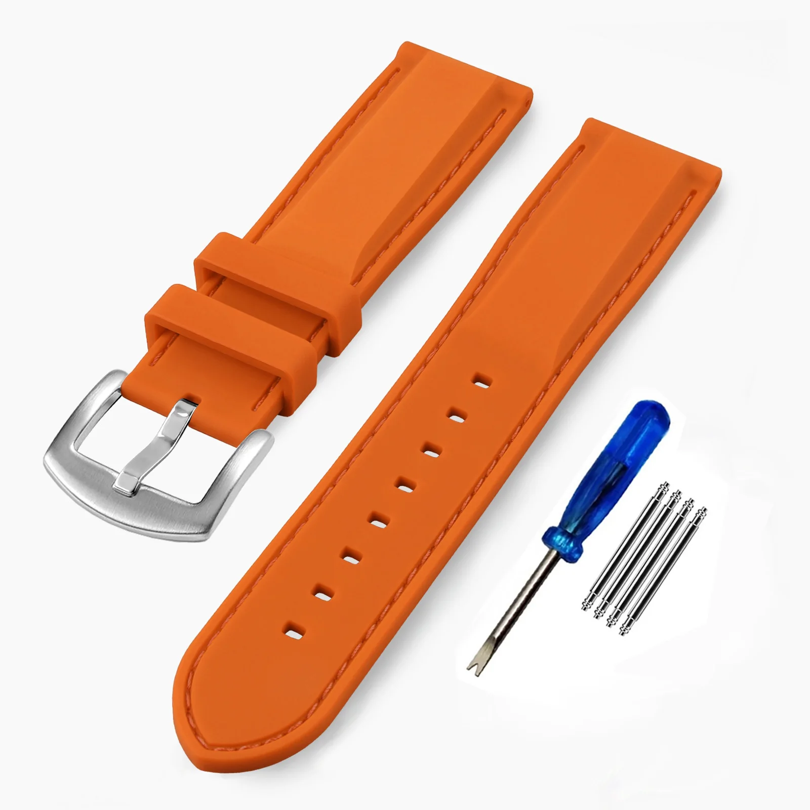 Silicone Soft Comfort Watch Band Strap - Premium Rubber Replacement Wristband, 20mm/22mm