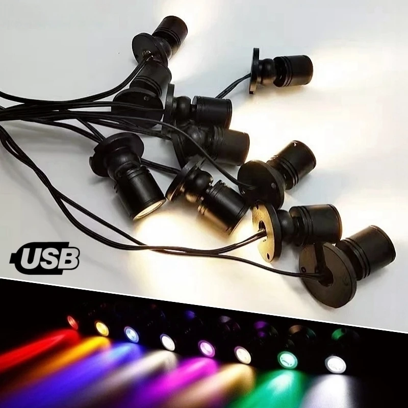미니 USB 전원 LED 캐비닛 스포트라이트, 1W/3W DC5V 쥬얼리 선반 ..