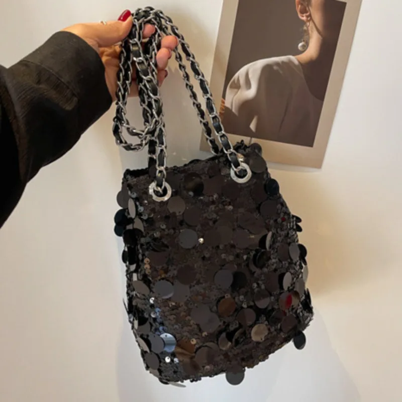 Shoulder Bag Classic Single Versatile Style Bling Bucket Crossbody Casual Handbag For Woman High-Quality Messenger Luxury Female
