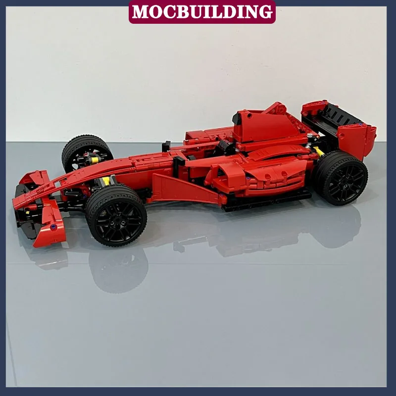 MOC 시티 레드 레이싱 F1 자동차 모델 빌딩 블록, 조립 스포츠카, 어린이 컬렉션 시리즈, 장난감 선물