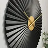 Creative Living Room Wall Clocks Bedroom Luxury Stereoscopic Fanshaped Metal Pointer Wall Clocks Modern Simple Home Decoration 4