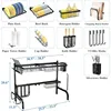 Over The Sink Dish Drying Rack, Adjustable (25.5 to 33.5 inch) 2 Tier Metal Steel Dish Drying Racks 6