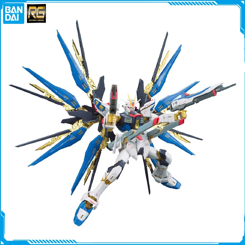 

In Stock Bandai RG 1/144 ZGMF-X20A Strike Freedom Gundam Original Model Anime Figure Model Toys Action Collection Assembly Doll