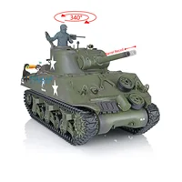 Heng Long 1/16 RC Tank 7.0 Plastic M4A3 Sherman RTR Model 3898 Barrel Recoil Battle Against Outdoor Toys for Boy TH17666-SMT7 1