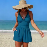 Maillot de bain une pièce pour femmes, taille haute, contrôle du ventre, avec poches, haute élasticité, vêtements de plage, nouvelle collection 2026 6