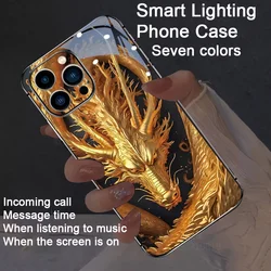 Flame Dragon Illuminated LED Glass Phone Case for iPhone 12 (Flame Dragon LED)
