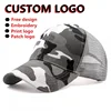 Custom Logo embroidery mesh trucker hat Camouflage sports hip hop curved brim baseball cap Unisex Men Women's Trucker hat gorros 1