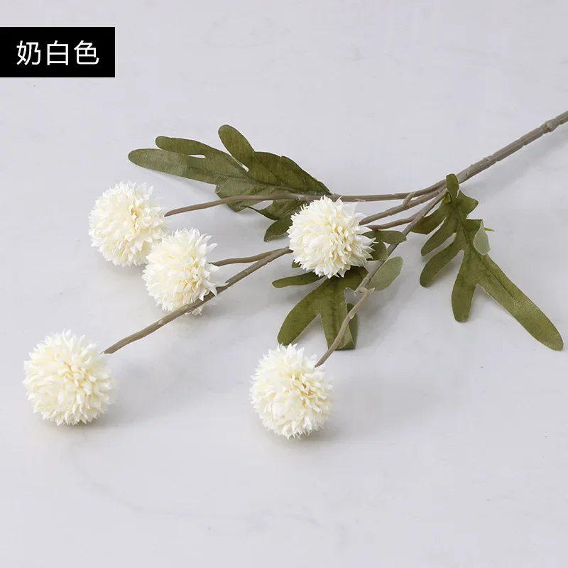 Artificial Flowers 4pcs Artificial Flowers Dandelions Ornament Decorative Dandelion Bouquet Faux Dandelion Flowers Grace Plastic Bride Puff Ball