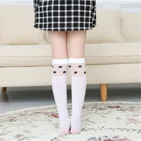 White school girls over the knee high long socks cartoon cat/star/heart/stripe design baby kids child student princess stockings 4