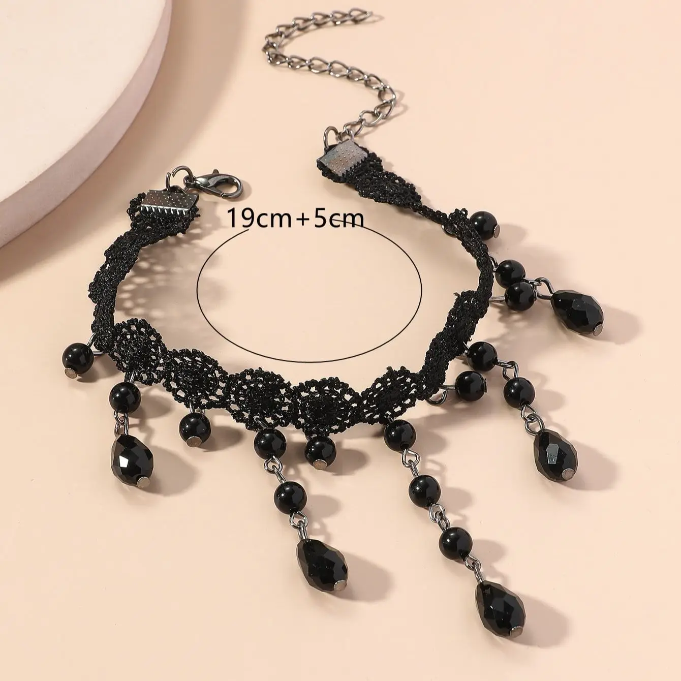 1 Black Crystal Tassel Anklet Ms. Fashion Single Product Holiday Leisure Travel Anklet silver anklet bracelet ankle chains cubic zirconia anklet beads anklet fashion accessories