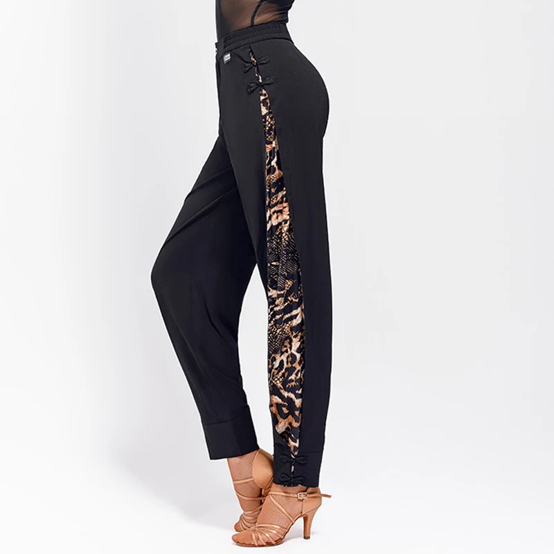 

2024 New Latin Dance Pants For Women Slimming High Waisted Leopard Print Training Pants Chacha Rumba Adult Latin Pants DQS16028