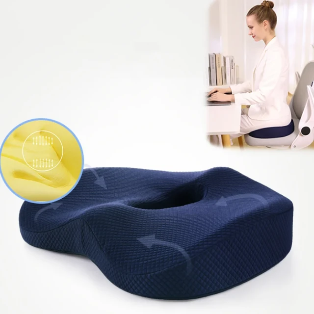 Memory Foam Hemorrhoid Seat Cushion Hip Support Orthopedic Pillow Office  Chair Cushion Car Seat Wheelchair Massage