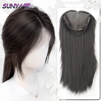 Topper With Hair Bangs Synthetic Hair Clip In Hair Extensions For Daily Use Hair Accessories