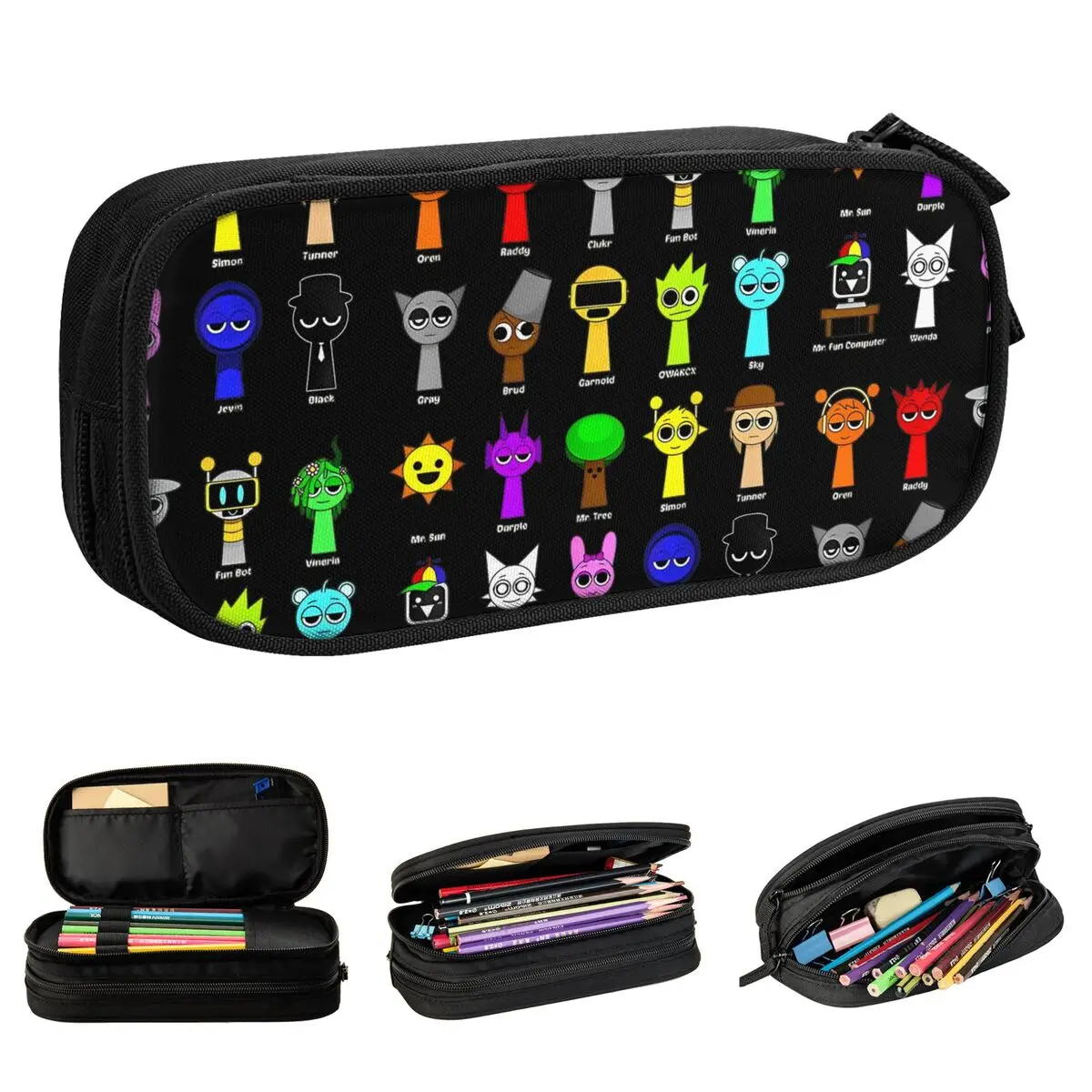 All My Sprunki Toys Game Pencil Case New Pen Box Bags Kids Large Storage School Supplies Cosmetic Pencil Box