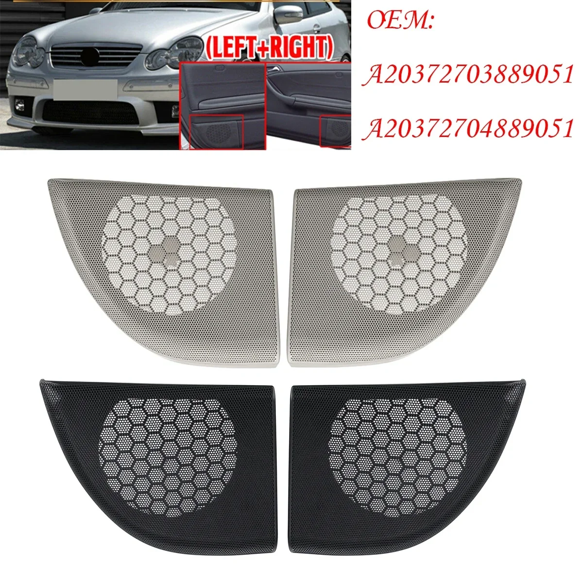Mercedes Benz W203 Car Speaker Cover stereo speaker tweeter audio speakers kit midrange speakers audio speaker adapter