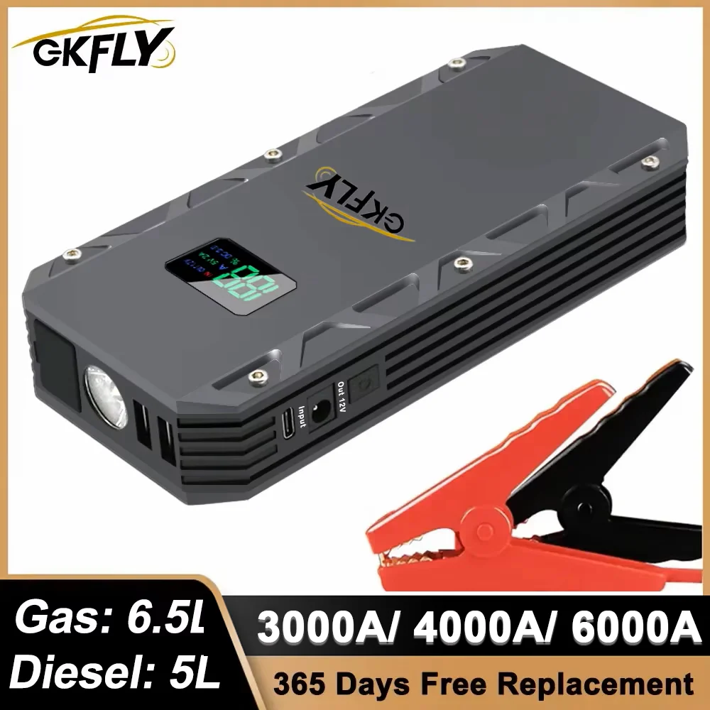 GKFLY Car Jump Starter 18000mAh 3000A 12V Starting Device Power Bank Car Battery Booster Charger For Petrol Diesel Starter car jump starter