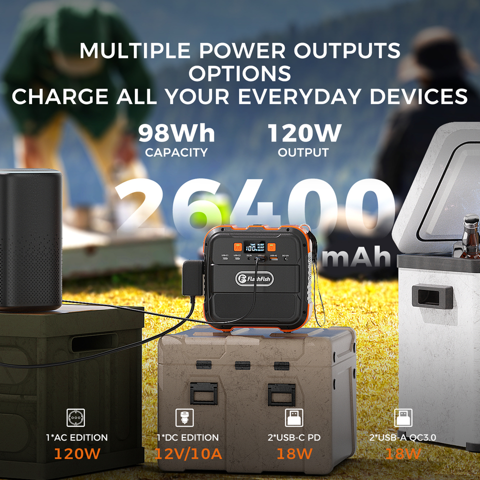 FF Flashfish A101 Mini Portable Power Station 120W for RV Vehicle Solar Panel 97.68Wh Solar Generator AC Power Bank DC 151W