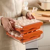 Refrigerator egg storage box drawer-type fresh-keeping box kitchen box household stacking egg tray double layer 4