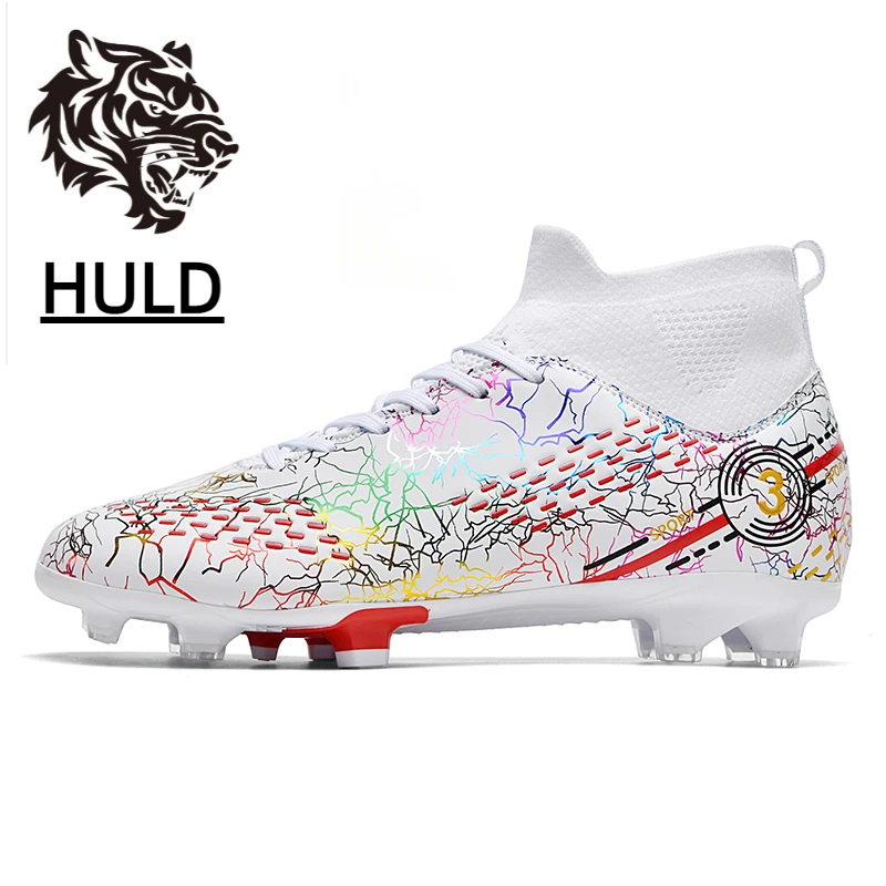 

Men's New Soccer Shoes TF/FG Anti Slip High Top High Quality Football Boots Children's Grass Training Outdoor Sneakers Chuteira