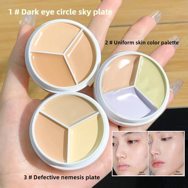 Pure holding makeup three color concealer spot acne print repair foundation dark circles are not easy to stick powder makeup concealer face concealer concealer foundation cream