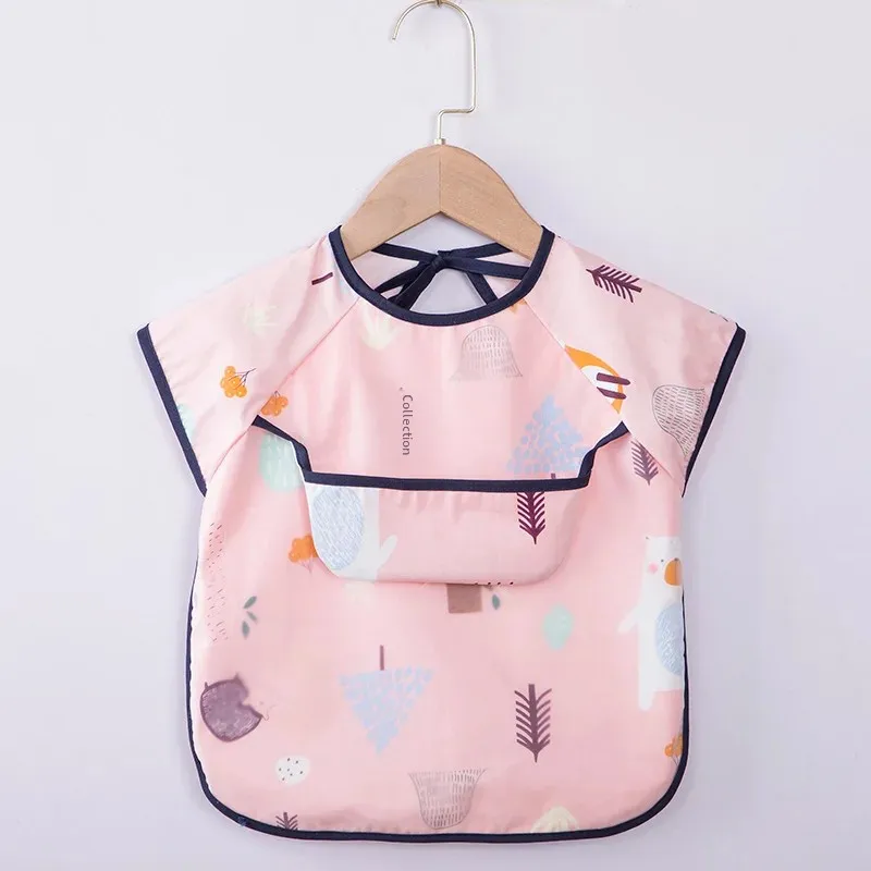 Baby Feeding Apron Pure Cotton Thin Sleeveless Child Eating Cover up Boys Girls Spring Autumn Lightweight Feed Smock