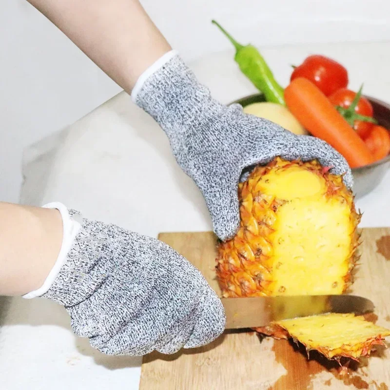 1 Pair Grade Level 5 Cut-resistant Gloves Anti Cutting Safety Gloves for Kitchen Garden Woodworking Construction Gardening 2