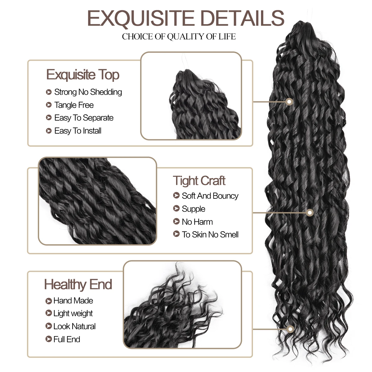 22" Jessica Hair Deep Wavy Twist Synthetic Crochet Hair Curly Braiding Extensions 19