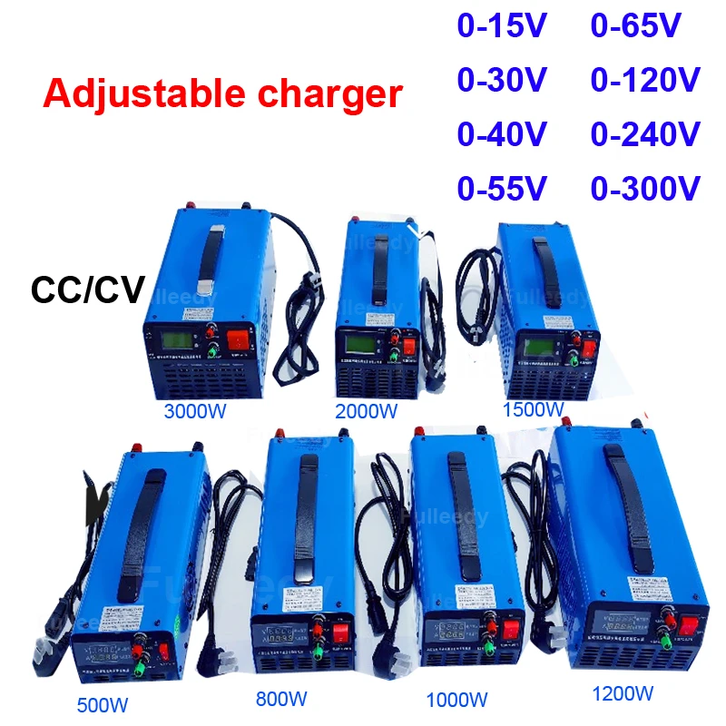 3000W 0 15V adjustable charger 2000W 1500W 1000w 0 80A 0 50A 100A 54.6V